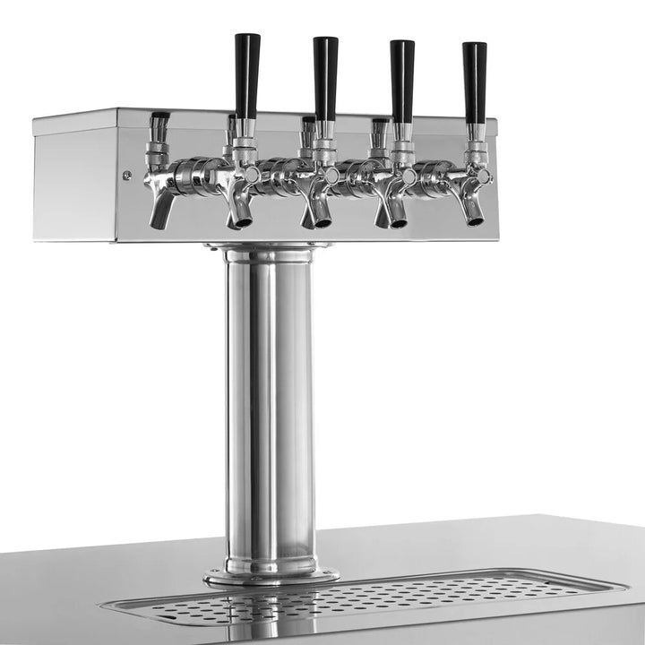Ellington Co. Stainless Steel Kegerator / Beer Dispenser with 2 Quadruple Tap Towers - (4) 1/2 Keg Capacity