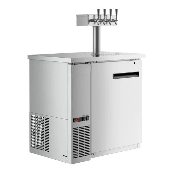 Ellington Co. UDD-36-HC-S 36" Stainless Steel Four Tap Kegerator Beer Dispenser - (1) 1/2 Keg Capacity