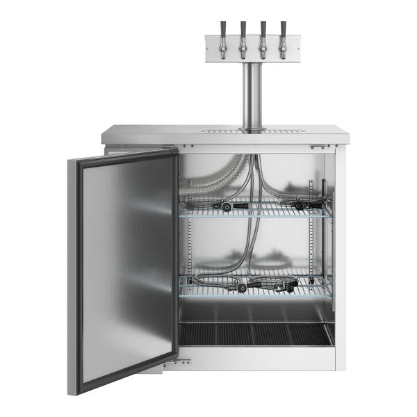 Ellington Co. UDD-36-HC-S 36" Stainless Steel Four Tap Kegerator Beer Dispenser - (1) 1/2 Keg Capacity